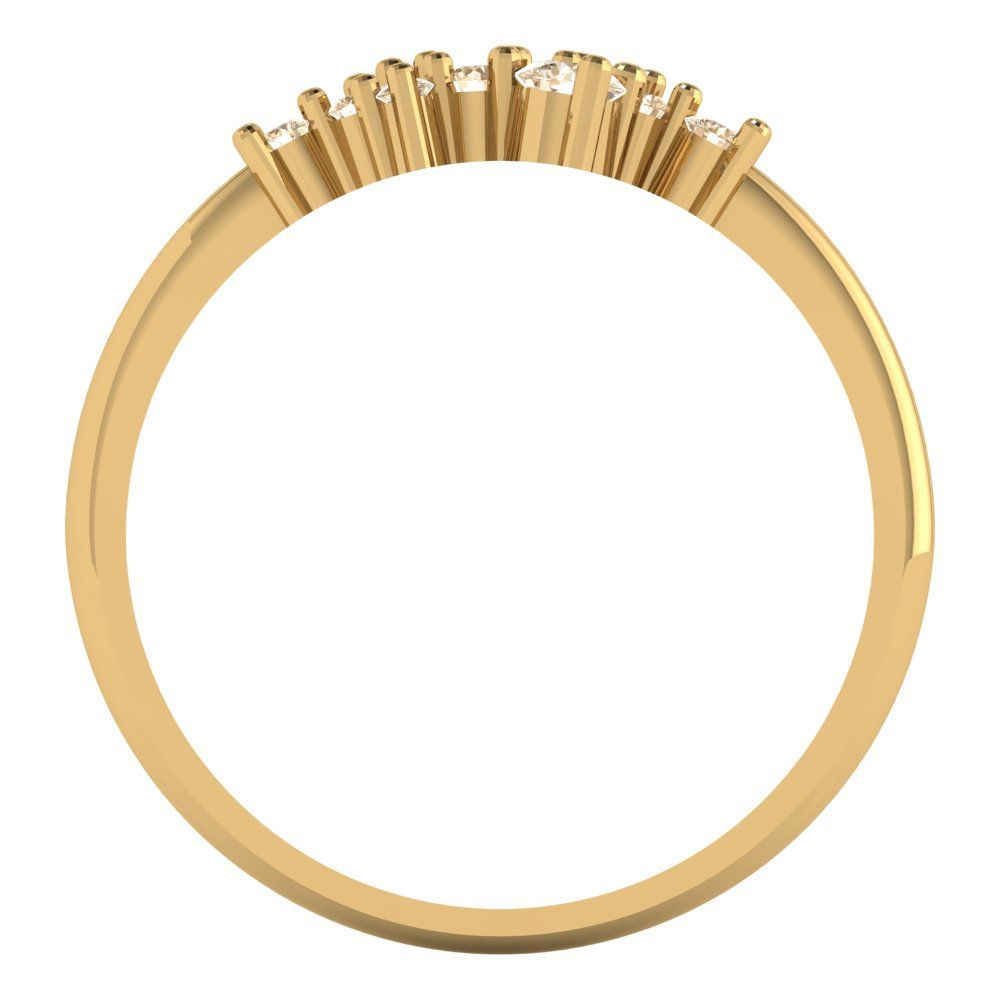 0.17 cttw Natural Morganite Round Cut Yellow Gold Eternity Wedding Band