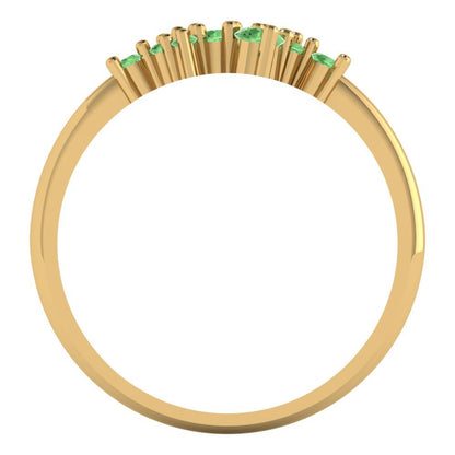 0.17 cttw Simulated Green Diamond Round Cut Yellow Gold Eternity Wedding Band