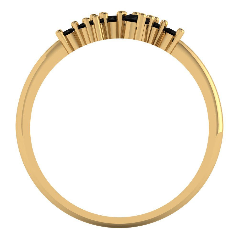 0.17 cttw Natural Onyx Round Cut Yellow Gold Eternity Wedding Band