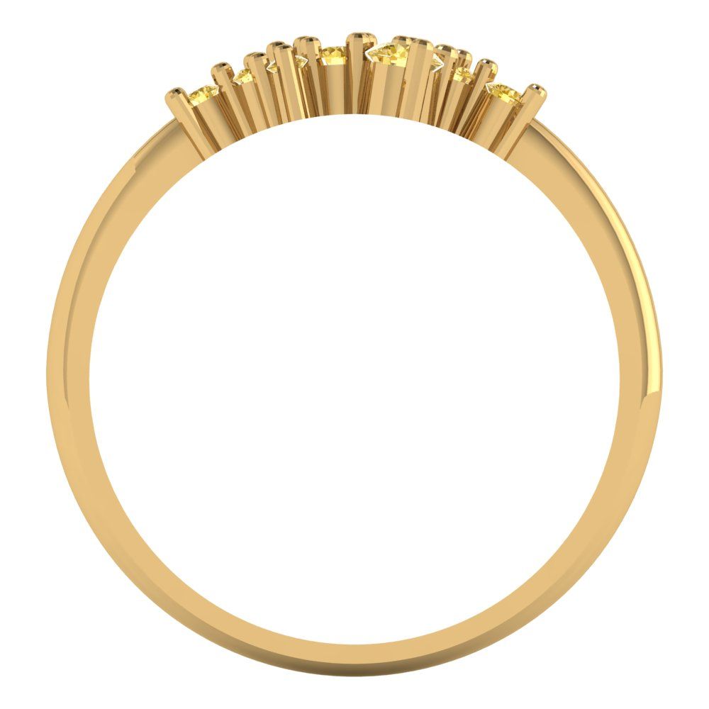 0.17 cttw Natural Citrine Round Cut Yellow Gold Eternity Wedding Band