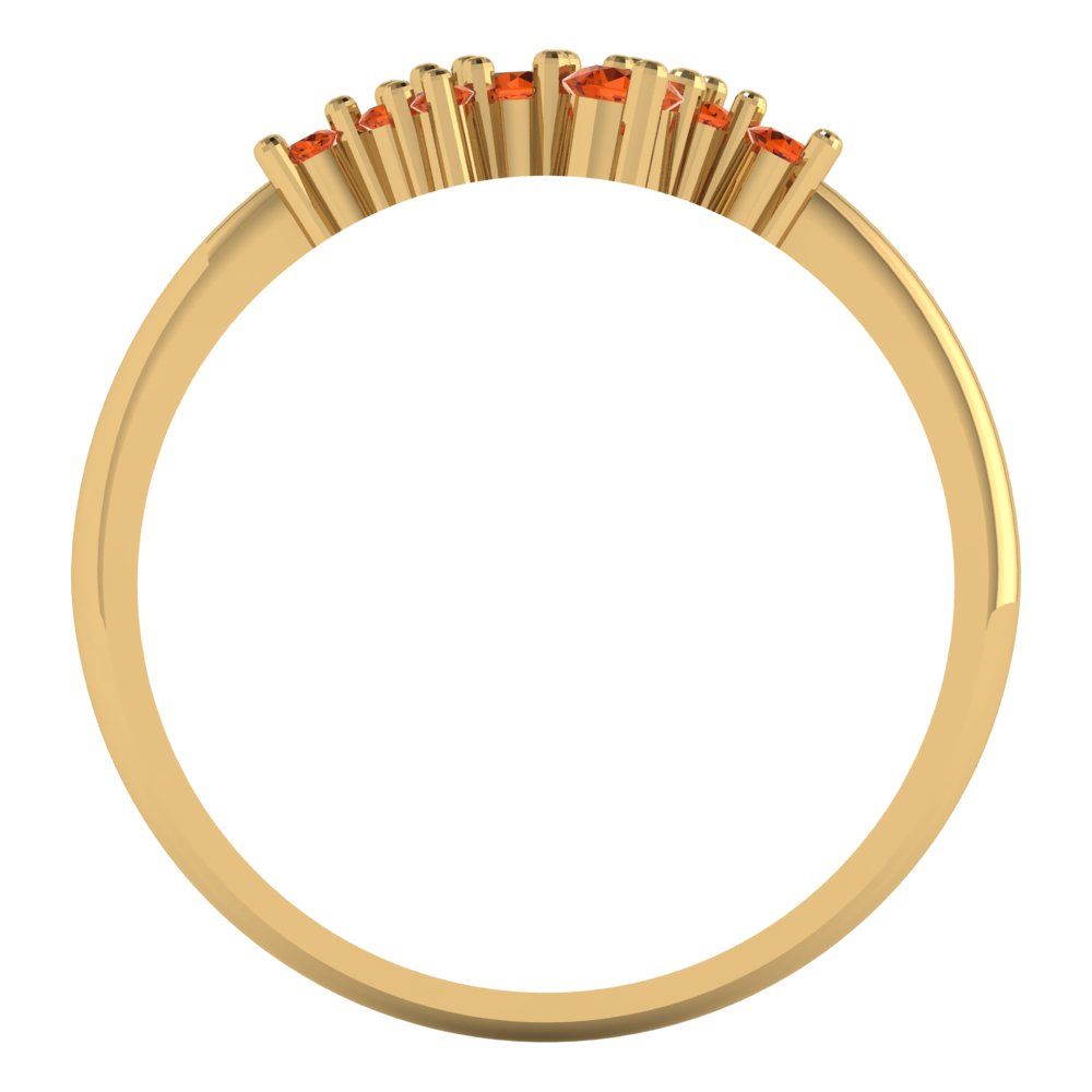 0.17 cttw Simulated Ruby Round Cut Yellow Gold Eternity Wedding Band