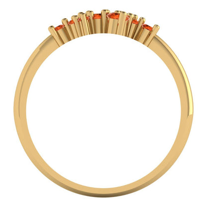 0.17 cttw Simulated Ruby Round Cut Yellow Gold Eternity Wedding Band
