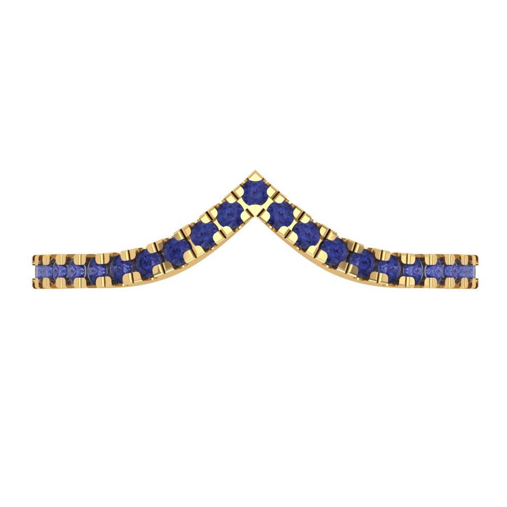 0.1725 cttw Simulated Tanzanite Round Cut Yellow Gold Eternity Wedding Band