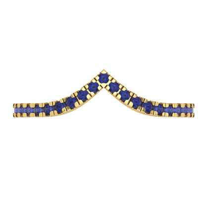 0.1725 cttw Simulated Tanzanite Round Cut Yellow Gold Eternity Wedding Band