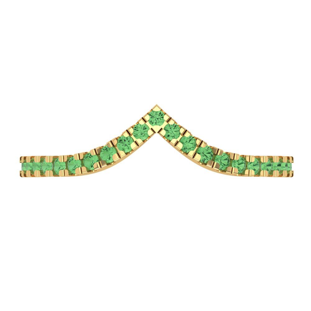 0.1725 cttw Simulated Green Diamond Round Cut Yellow Gold Eternity Wedding Band