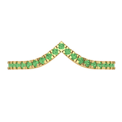 0.1725 cttw Simulated Green Diamond Round Cut Yellow Gold Eternity Wedding Band