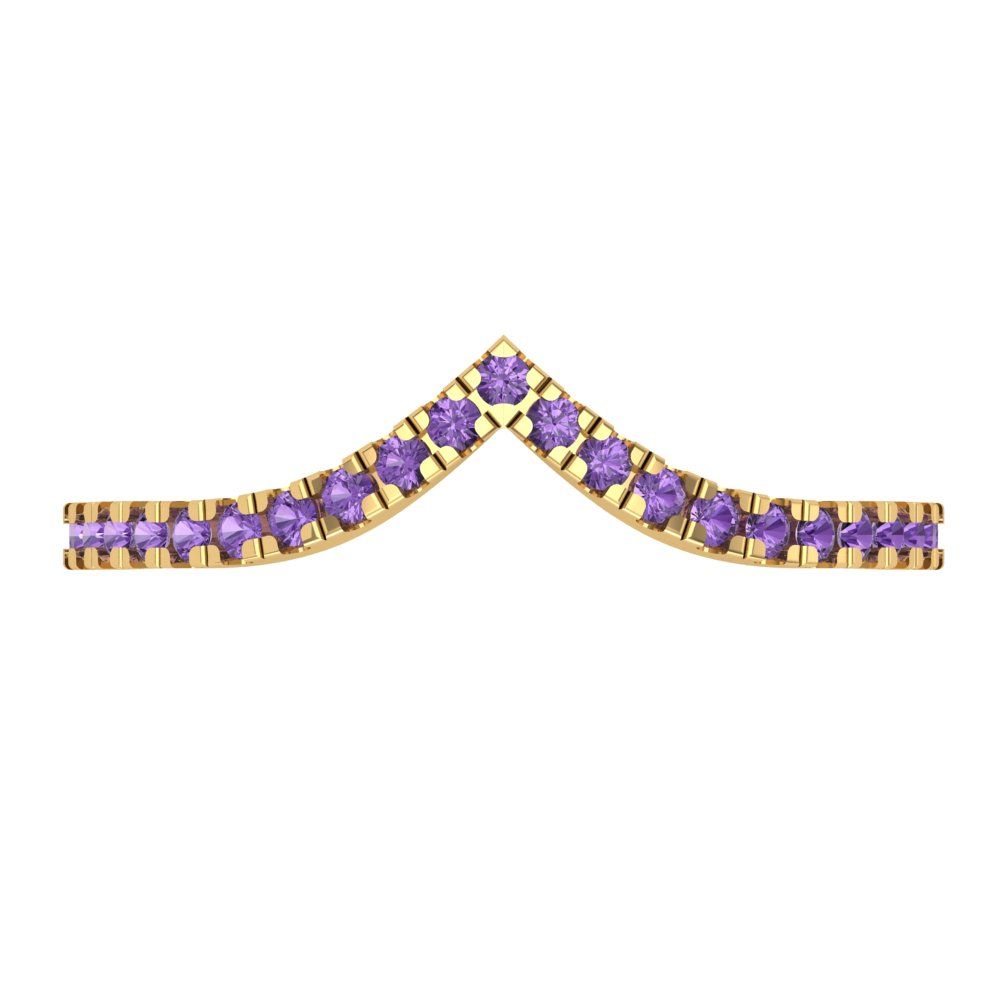 0.1725 cttw Simulated Alexandrite Round Cut Yellow Gold Eternity Wedding Band