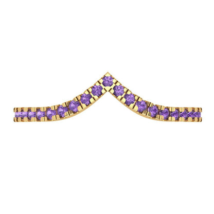 0.1725 cttw Simulated Alexandrite Round Cut Yellow Gold Eternity Wedding Band