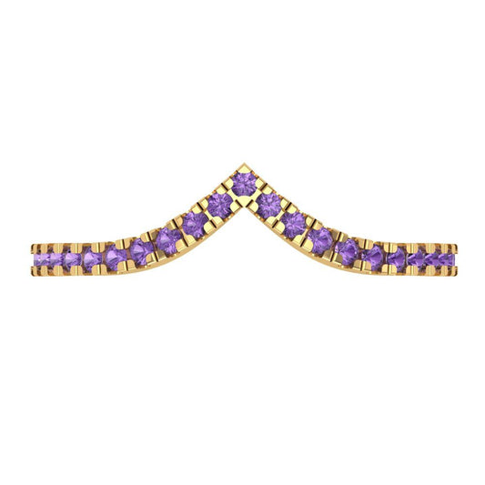 0.1725 cttw Simulated Alexandrite Round Cut Yellow Gold Eternity Wedding Band