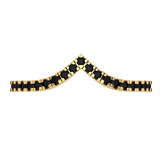 0.1725 cttw Natural Onyx Round Cut Yellow Gold Eternity Wedding Band