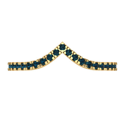 0.1725 cttw Natural London Blue Topaz Round Cut Yellow Gold Eternity Wedding Band