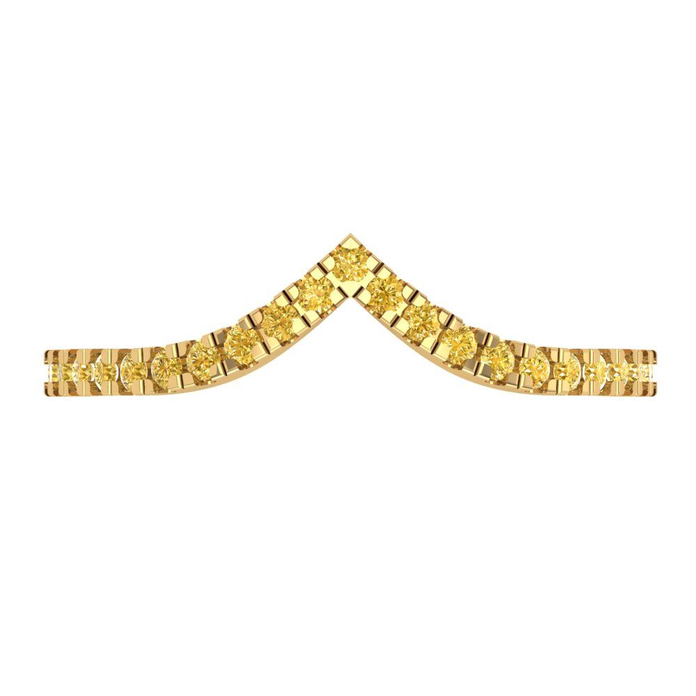 0.1725 cttw Natural Citrine Round Cut Yellow Gold Eternity Wedding Band