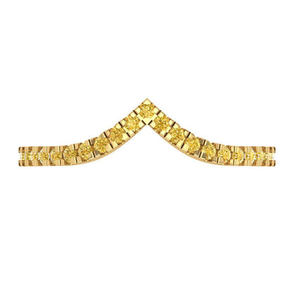 0.1725 cttw Natural Citrine Round Cut Yellow Gold Eternity Wedding Band