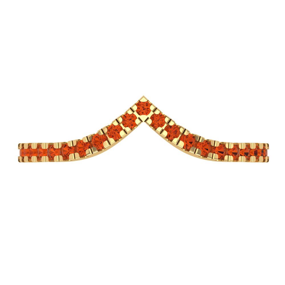 0.1725 cttw Simulated Red Diamond Round Cut Yellow Gold Eternity Wedding Band