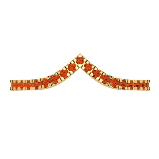 0.1725 cttw Simulated Red Diamond Round Cut Yellow Gold Eternity Wedding Band