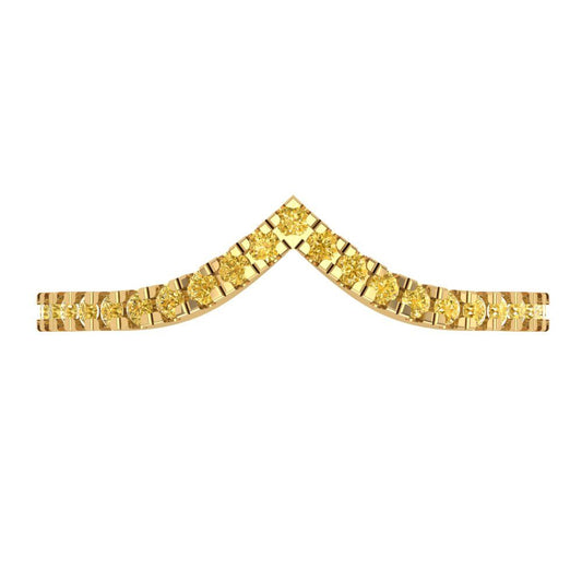 0.1725 cttw Simulated Yellow Diamond Round Cut Yellow Gold Eternity Wedding Band