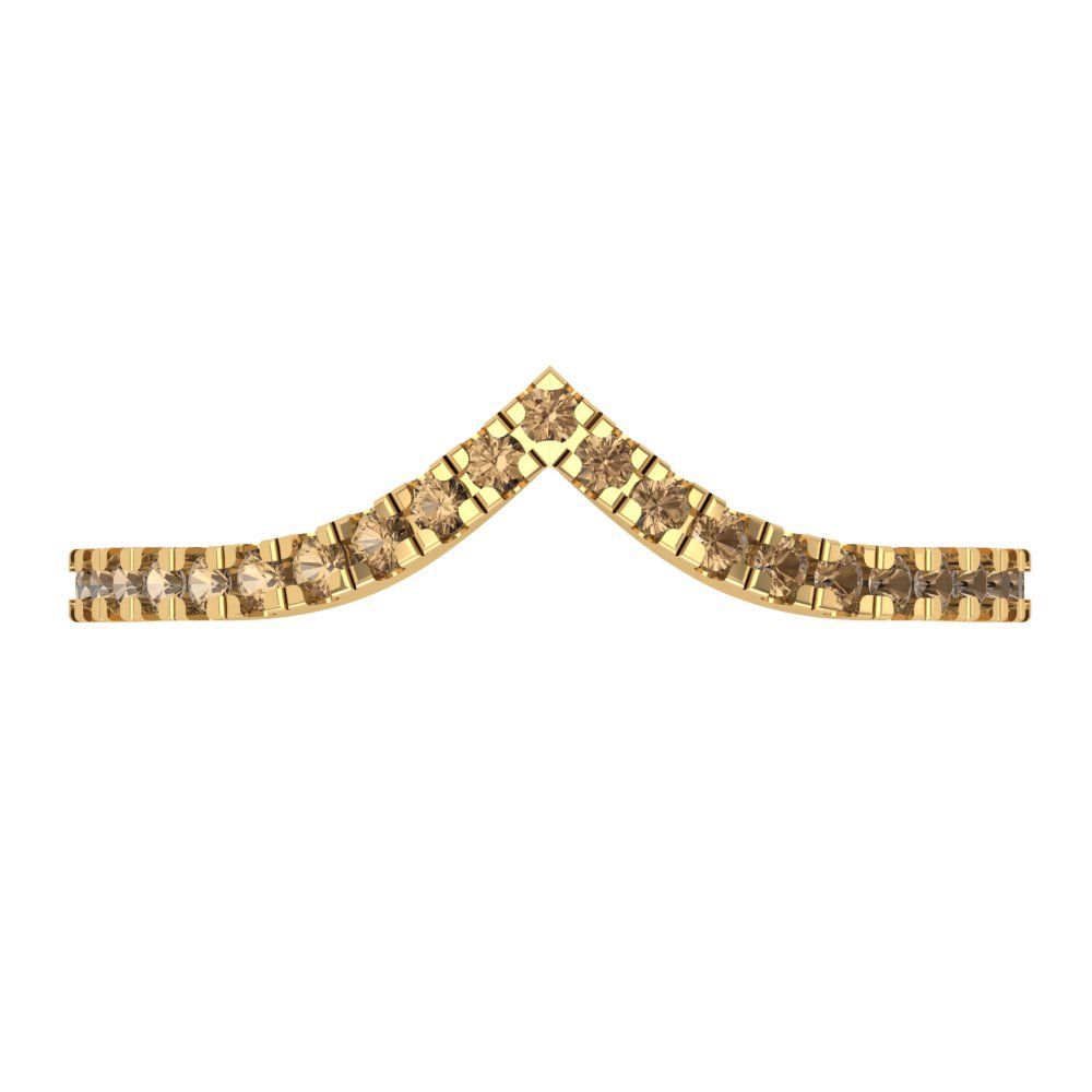 0.1725 cttw Simulated Champagne Diamond Round Cut Yellow Gold Eternity Wedding Band