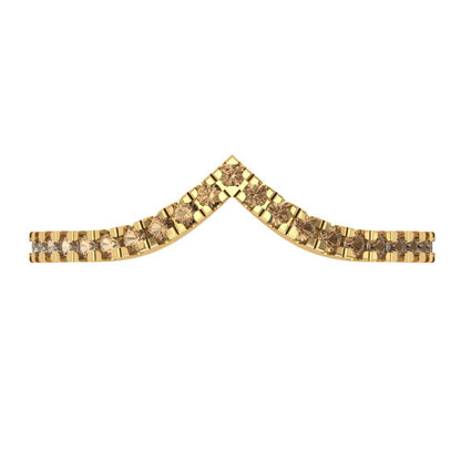 0.1725 cttw Simulated Champagne Diamond Round Cut Yellow Gold Eternity Wedding Band