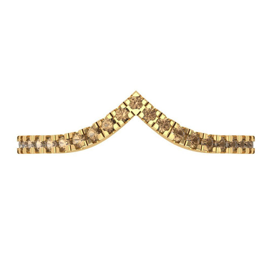 0.1725 cttw Simulated Champagne Diamond Round Cut Yellow Gold Eternity Wedding Band