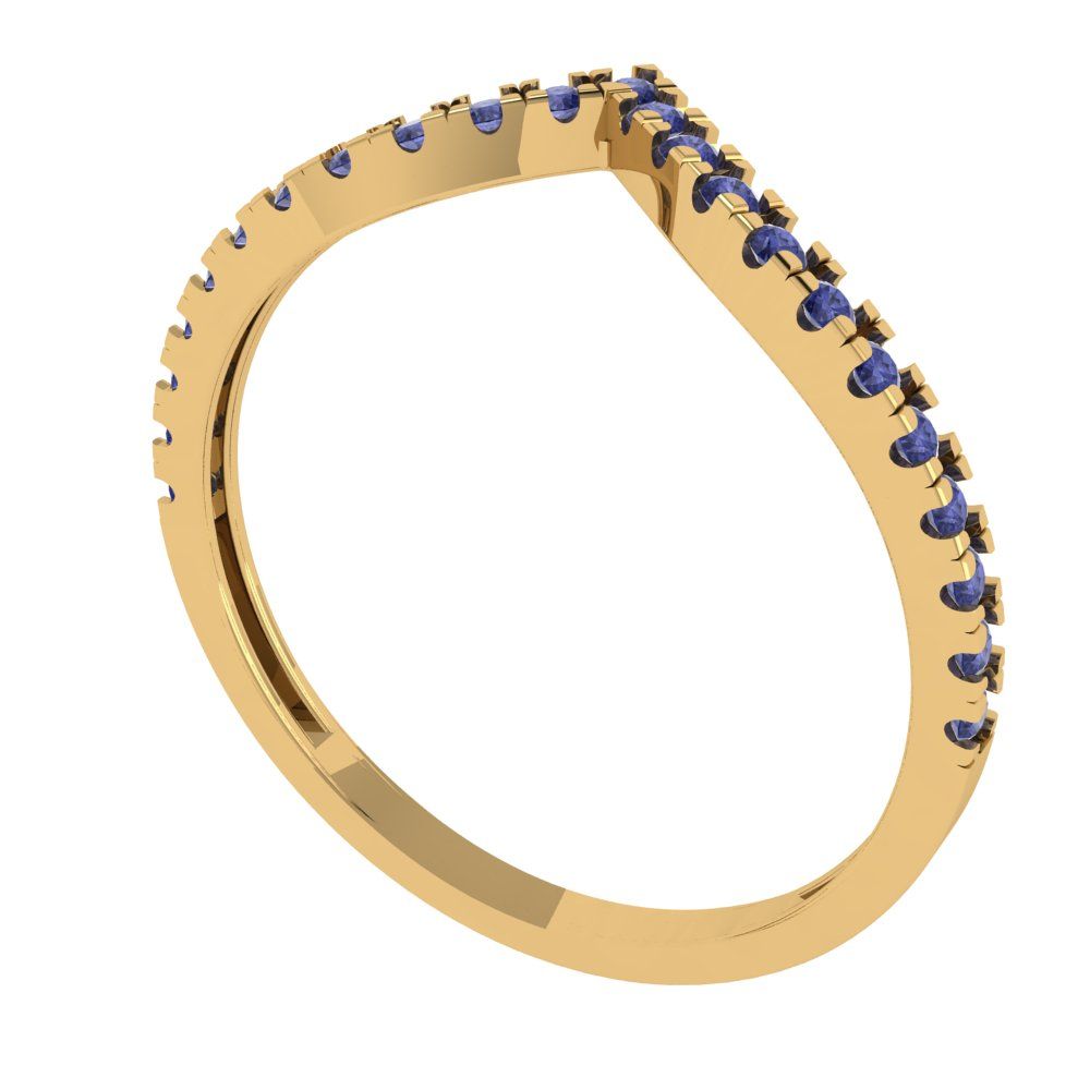 0.1725 cttw Simulated Tanzanite Round Cut Yellow Gold Eternity Wedding Band