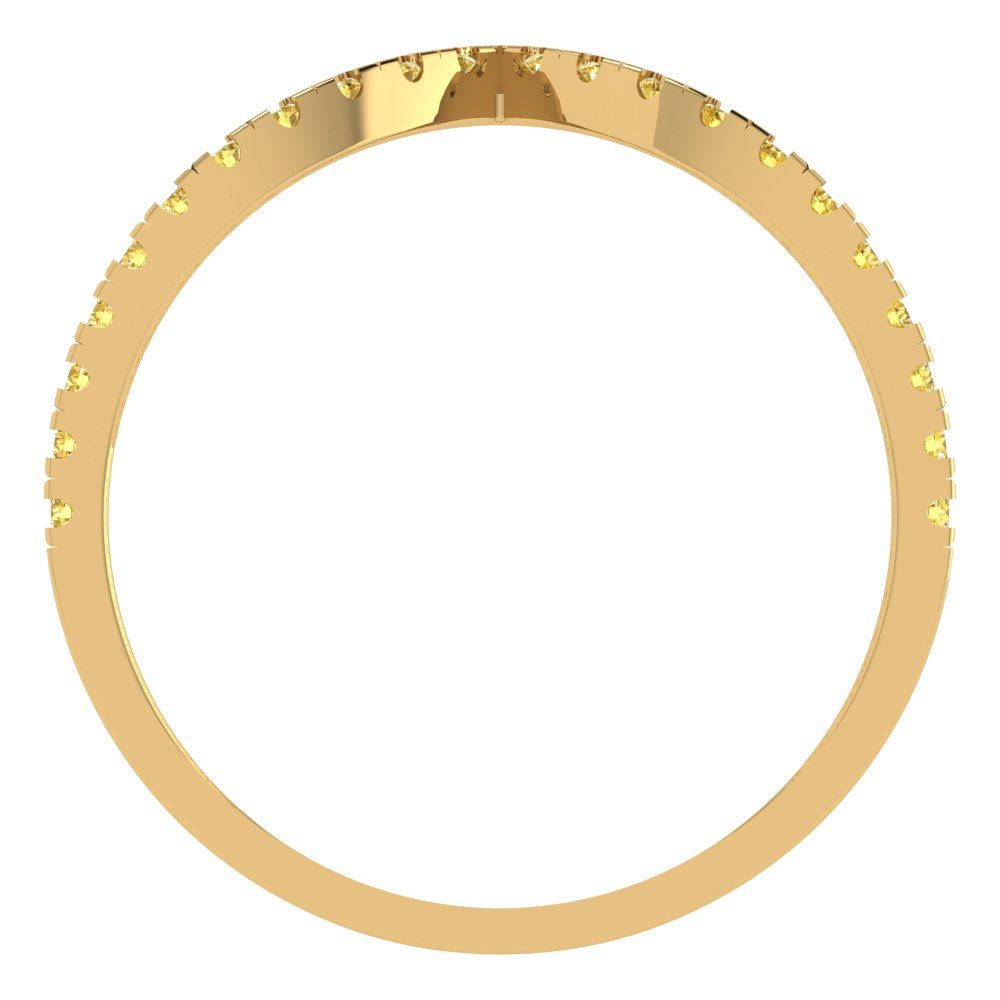 0.1725 cttw Simulated Yellow Diamond Round Cut Yellow Gold Eternity Wedding Band