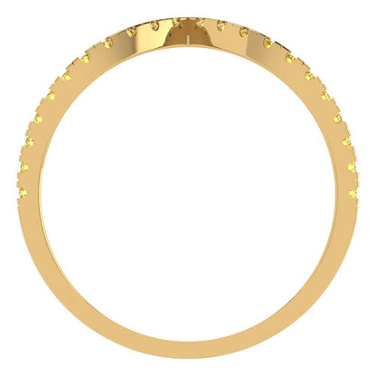 0.1725 cttw Simulated Yellow Diamond Round Cut Yellow Gold Eternity Wedding Band