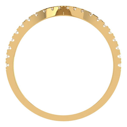 0.1725 cttw Natural Morganite Round Cut Yellow Gold Eternity Wedding Band