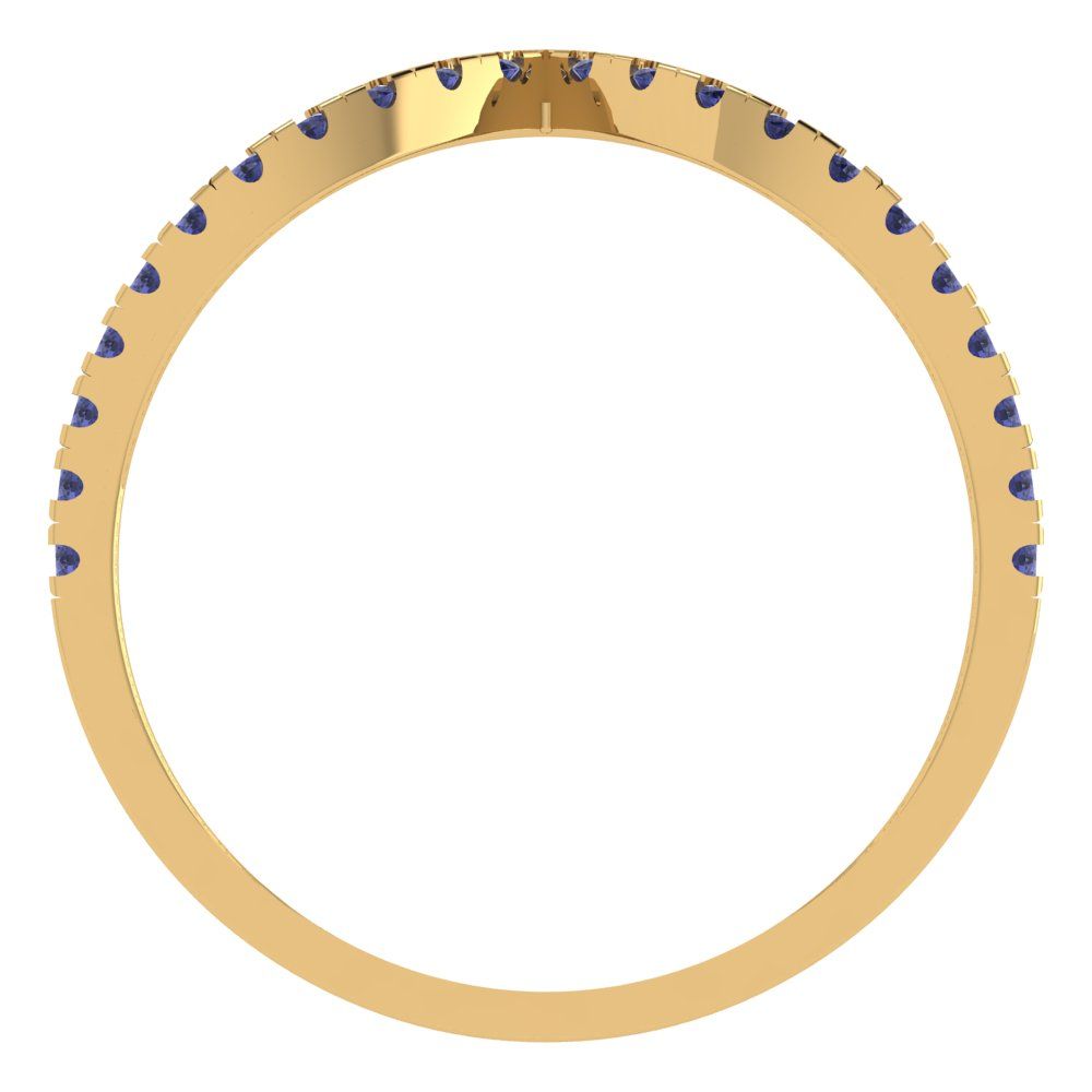 0.1725 cttw Simulated Tanzanite Round Cut Yellow Gold Eternity Wedding Band