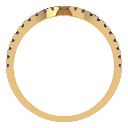 0.1725 cttw Simulated Tanzanite Round Cut Yellow Gold Eternity Wedding Band