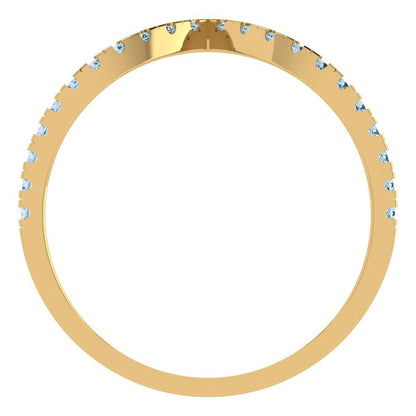 0.1725 cttw Natural Sky Blue Topaz Round Cut Yellow Gold Eternity Wedding Band