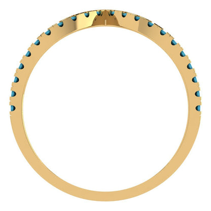 0.1725 cttw Simulated Turquoise Round Cut Yellow Gold Eternity Wedding Band