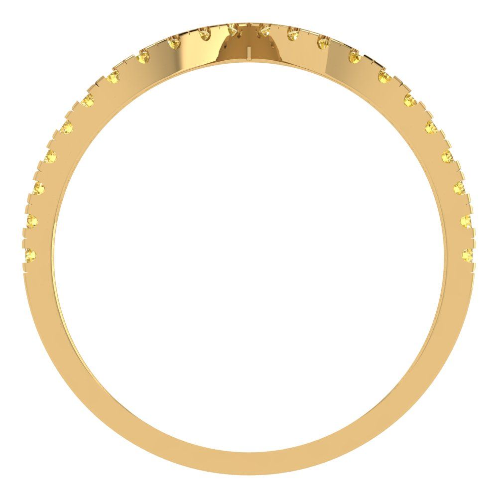 0.1725 cttw Natural Citrine Round Cut Yellow Gold Eternity Wedding Band