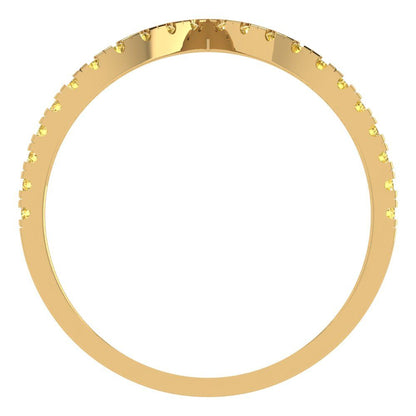 0.1725 cttw Natural Citrine Round Cut Yellow Gold Eternity Wedding Band