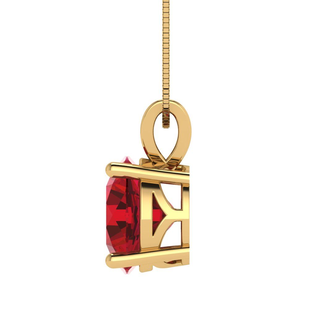 3 tcw Necklace Pendant - 14K White Gold Round Cut Solitaire  Pink Tourmaline - Adjustable Length - 15in Box Chain to 18in