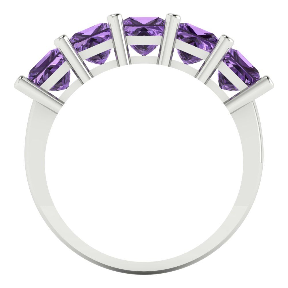 2.5 cttw Simulated Alexandrite Princess Cut White Gold Eternity Wedding Band