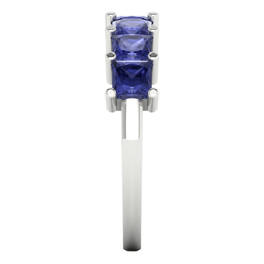 1.75 cttw Simulated Tanzanite Princess Cut White Gold Eternity Wedding Band