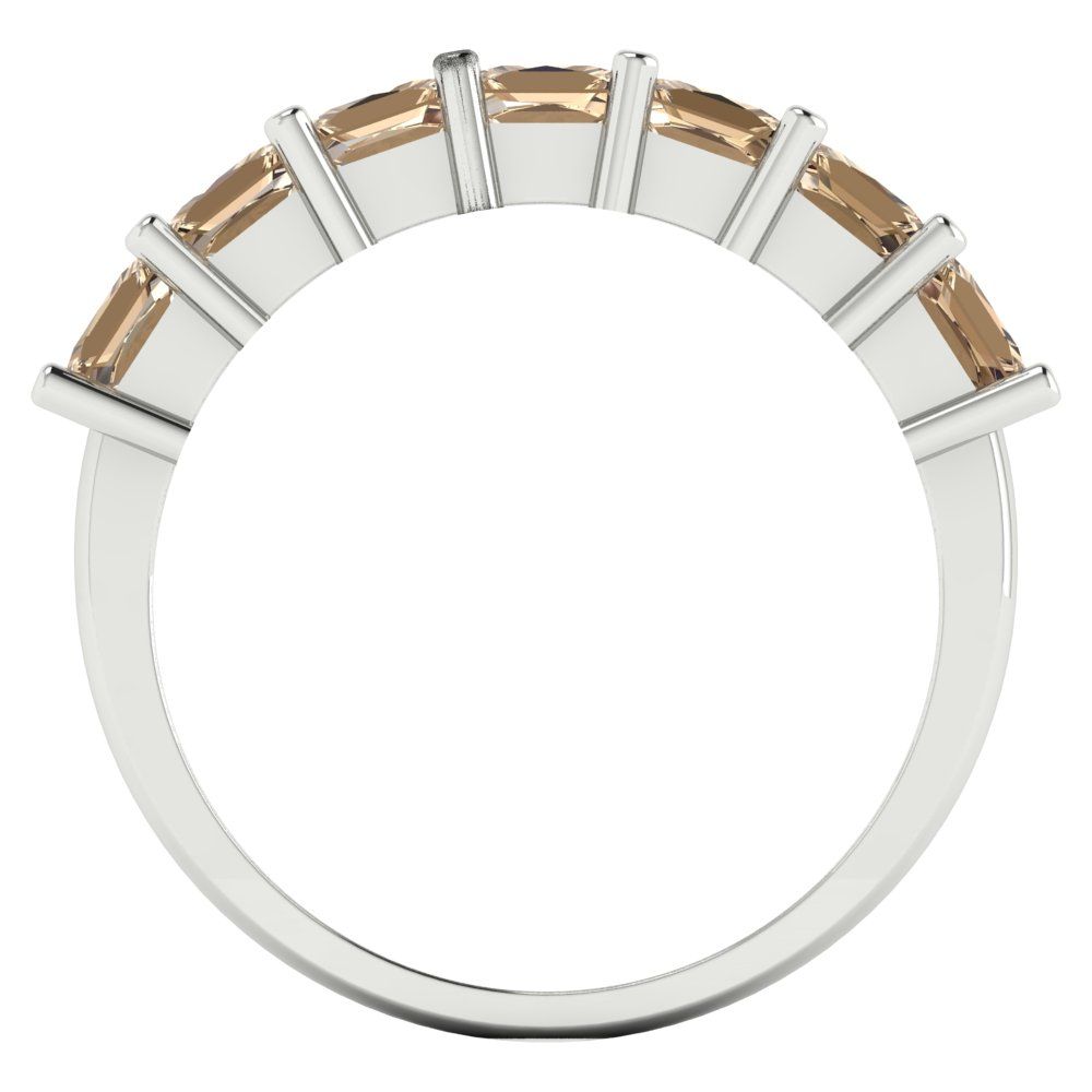 1.75 cttw Yellow Moissanite Princess Cut White Gold Eternity Wedding Band