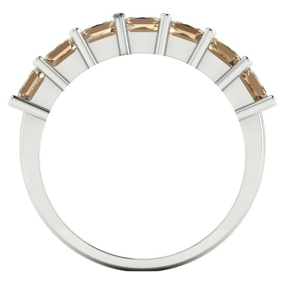 1.75 cttw Yellow Moissanite Princess Cut White Gold Eternity Wedding Band