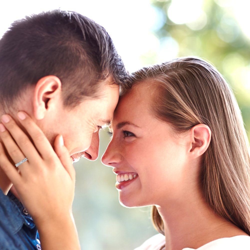 1.75 cttw Moissanite Princess Cut White Gold Eternity Wedding Band