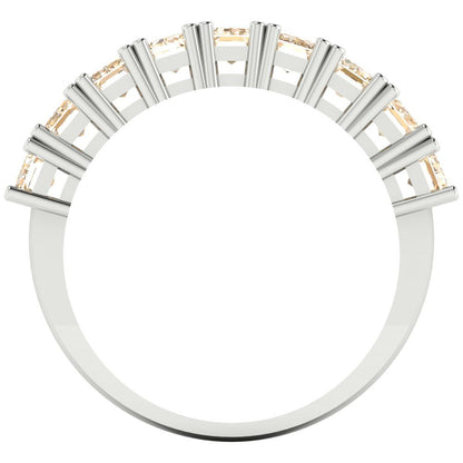 2.61 cttw Natural Morganite Emerald Cut White Gold Eternity Wedding Band