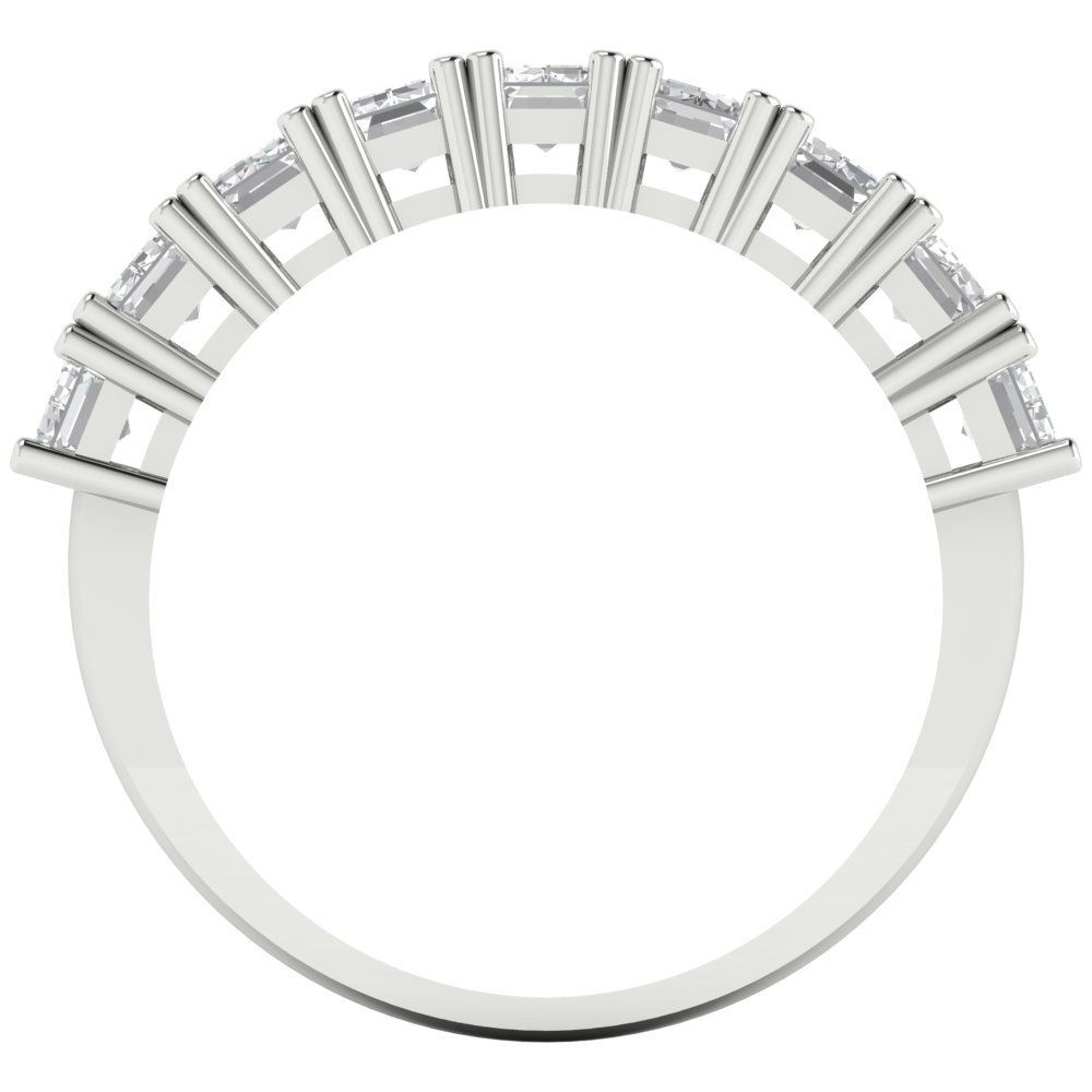 2.61 cttw Moissanite Emerald Cut White Gold Eternity Wedding Band