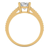 3.28 ct Brilliant Oval Cut Natural Diamond Stone Clarity SI1-2 Color G-H Yellow Gold Solitaire with Accents Ring