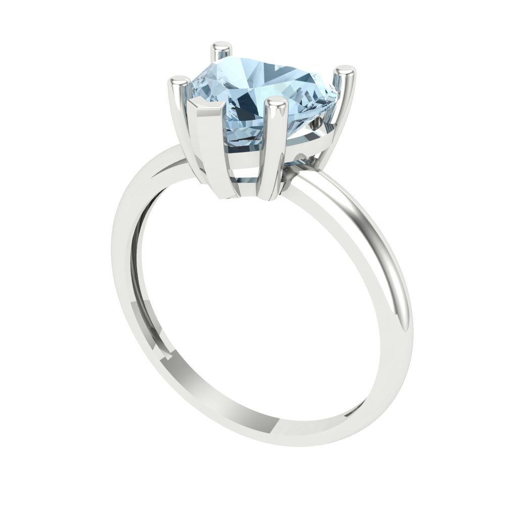 2 cttw Natural Sky Blue Topaz Solitaire  Engagement Ring - Solid Gold (Heart Cut,8mm)