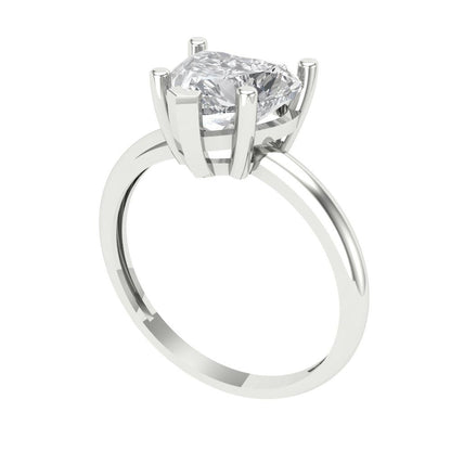 2 cttw White Sapphire Solitaire  Engagement Ring - Solid Gold (Heart Cut,8mm)
