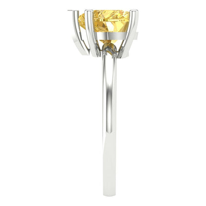 2 cttw Natural Citrine Solitaire  Engagement Ring - Solid Gold (Heart Cut,8mm)