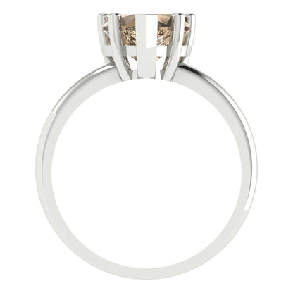 2 cttw Yellow Moissanite Solitaire  Engagement Ring - Solid Gold (Heart Cut,8mm)