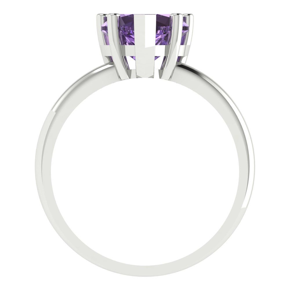 2 cttw Simulated Alexandrite Solitaire  Engagement Ring - Solid Gold (Heart Cut,8mm)