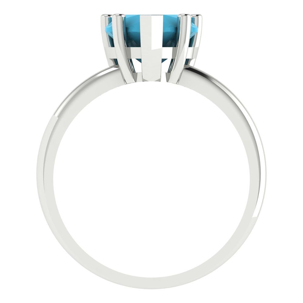 2 cttw Simulated Turquoise Solitaire  Engagement Ring - Solid Gold (Heart Cut,8mm)