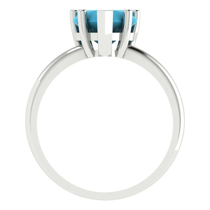 2 cttw Simulated Turquoise Solitaire  Engagement Ring - Solid Gold (Heart Cut,8mm)