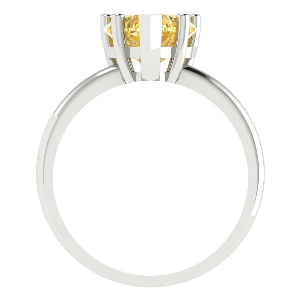 2 cttw Natural Citrine Solitaire  Engagement Ring - Solid Gold (Heart Cut,8mm)